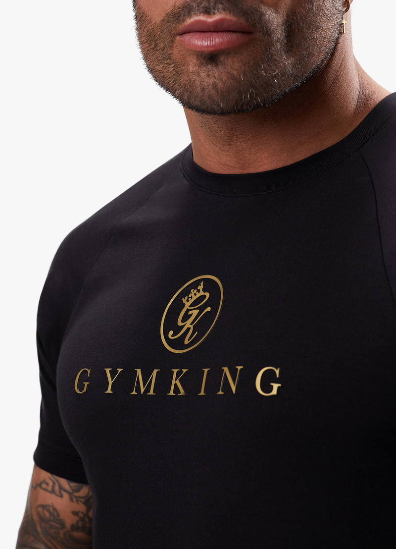 Gym King Pro Logo Jersey Tee - Black/Gold