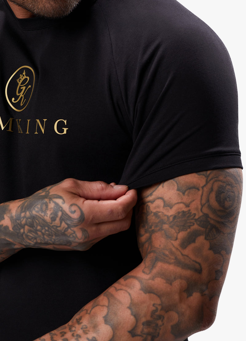 Gym King Pro Logo Jersey Tee - Black/Gold