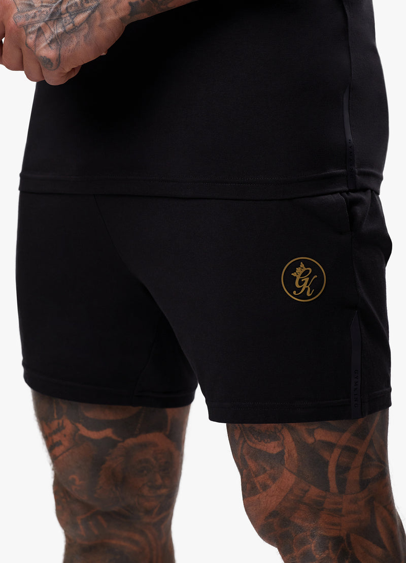 Gym King Pro Logo Jersey Short - Black/Gold