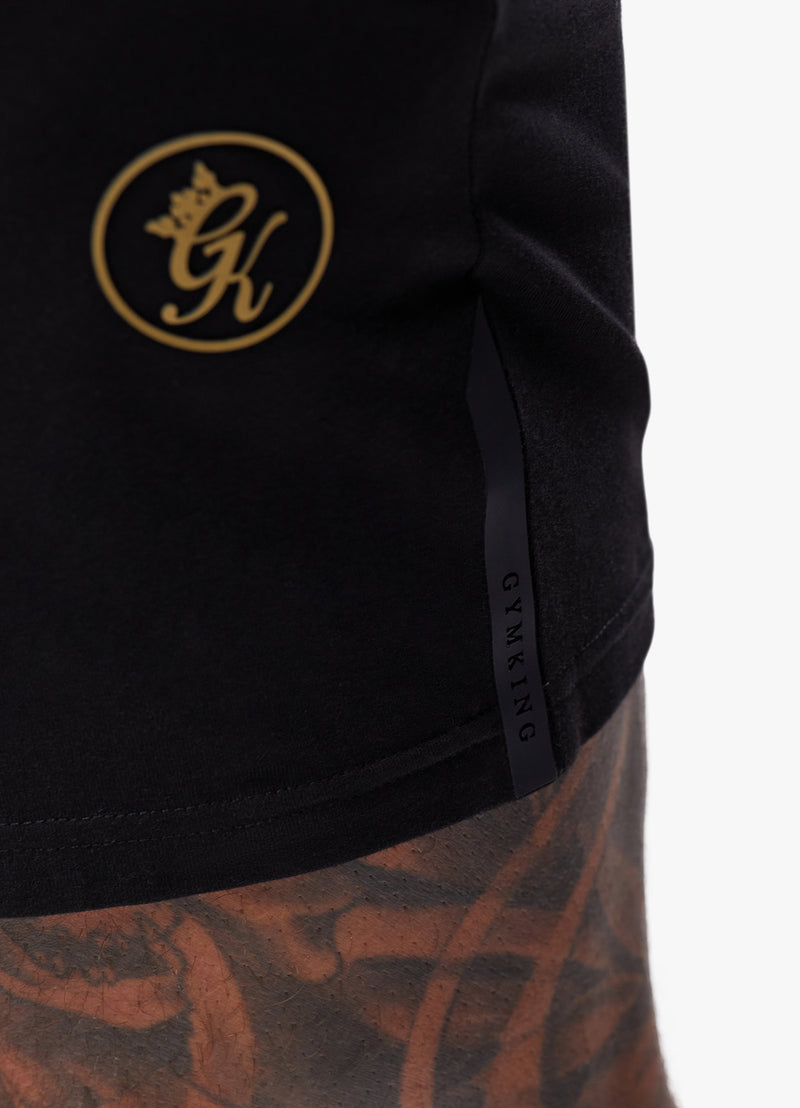 Gym King Pro Logo Jersey Short - Black/Gold