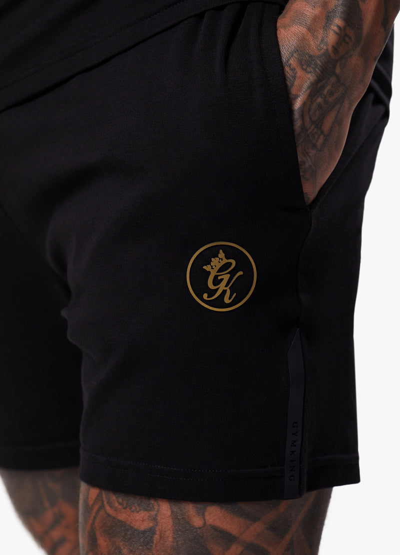 Gym King Pro Logo Jersey Short - Black/Gold