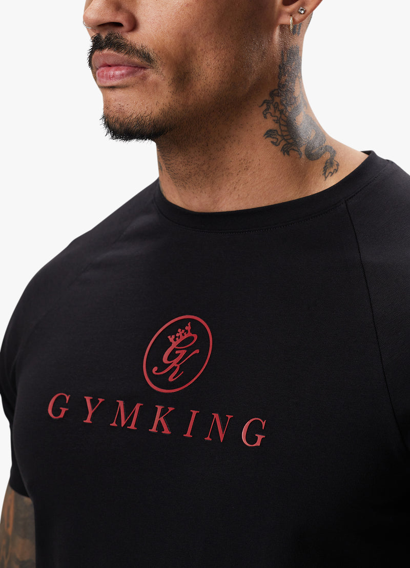 Gym King Pro Logo Jersey Tee - Black/Red