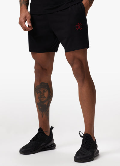 Gym King Pro Logo Jersey Short - Black/Red