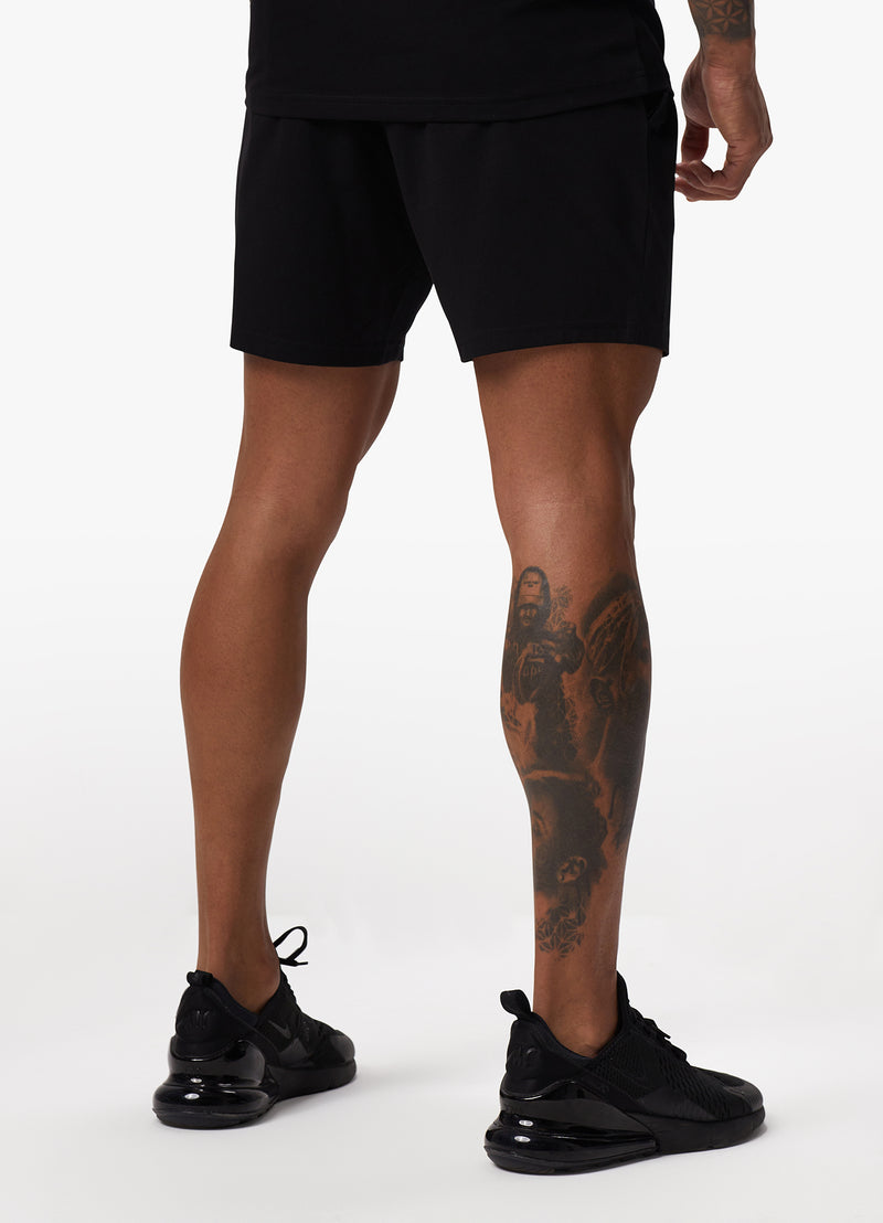 Gym King Pro Logo Jersey Short - Black/Red