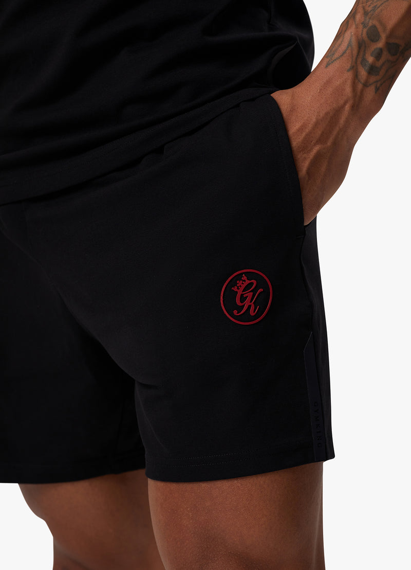 Gym King Pro Logo Jersey Short - Black/Red