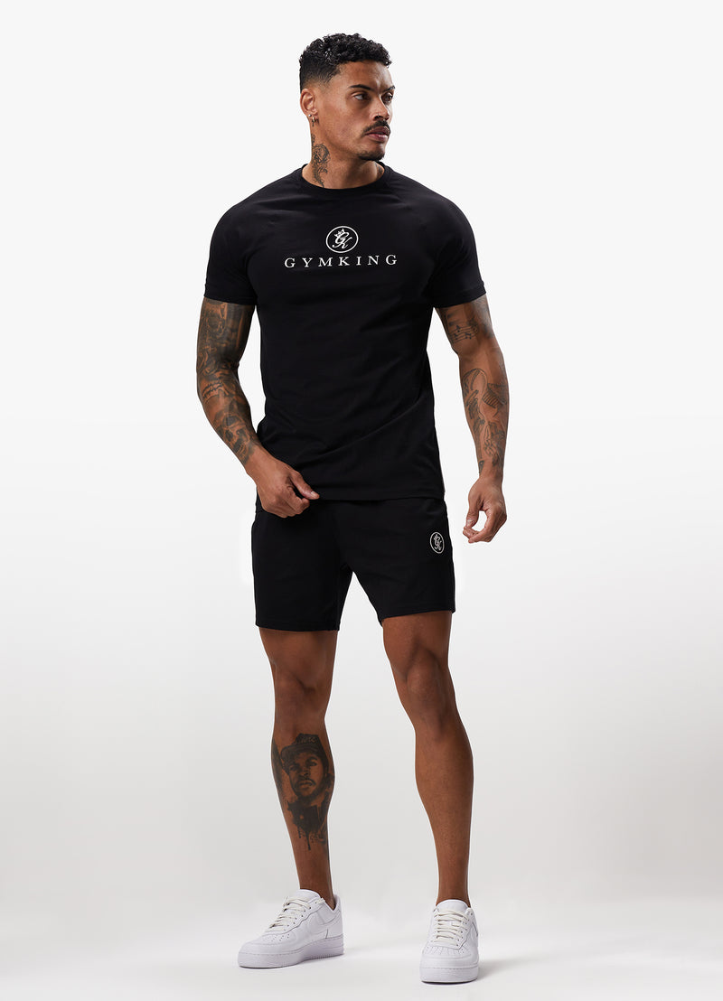 Gym King Pro Logo Jersey Short - Black