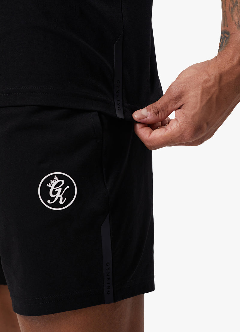 Gym King Pro Logo Jersey Short - Black