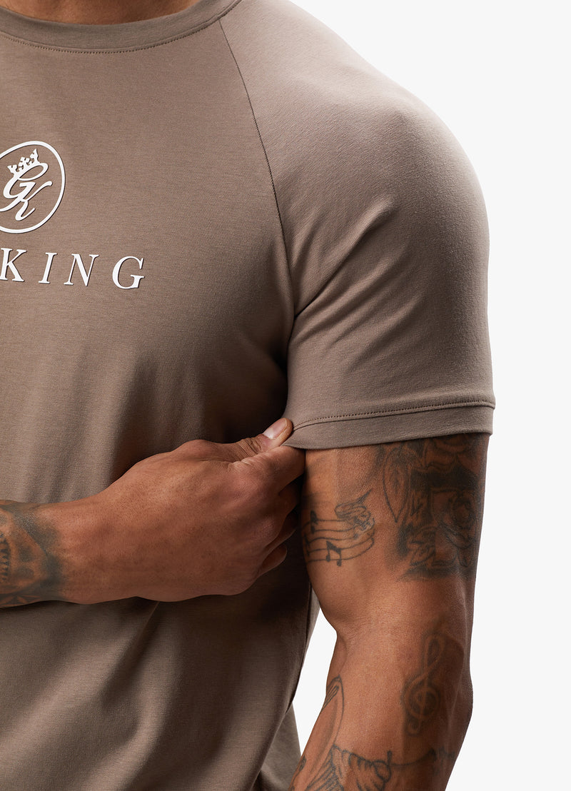 Gym King Pro Logo Jersey Tee - Dark Taupe