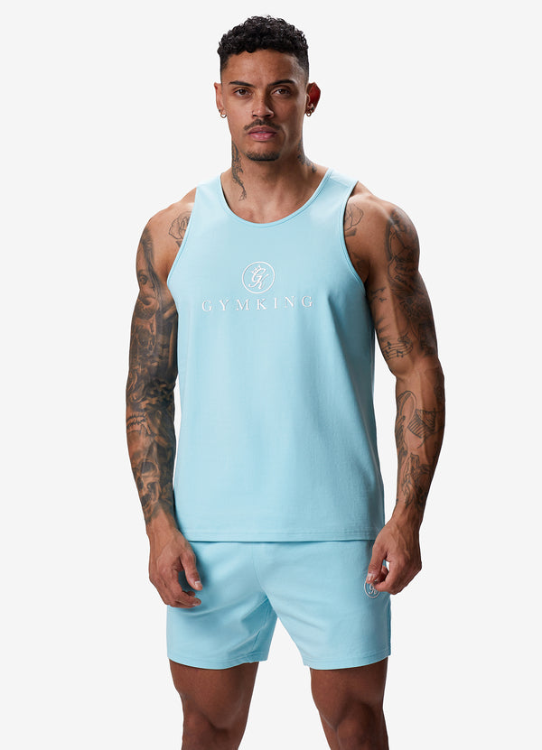 Gym King Pro Jersey Vest - Aqua Blue