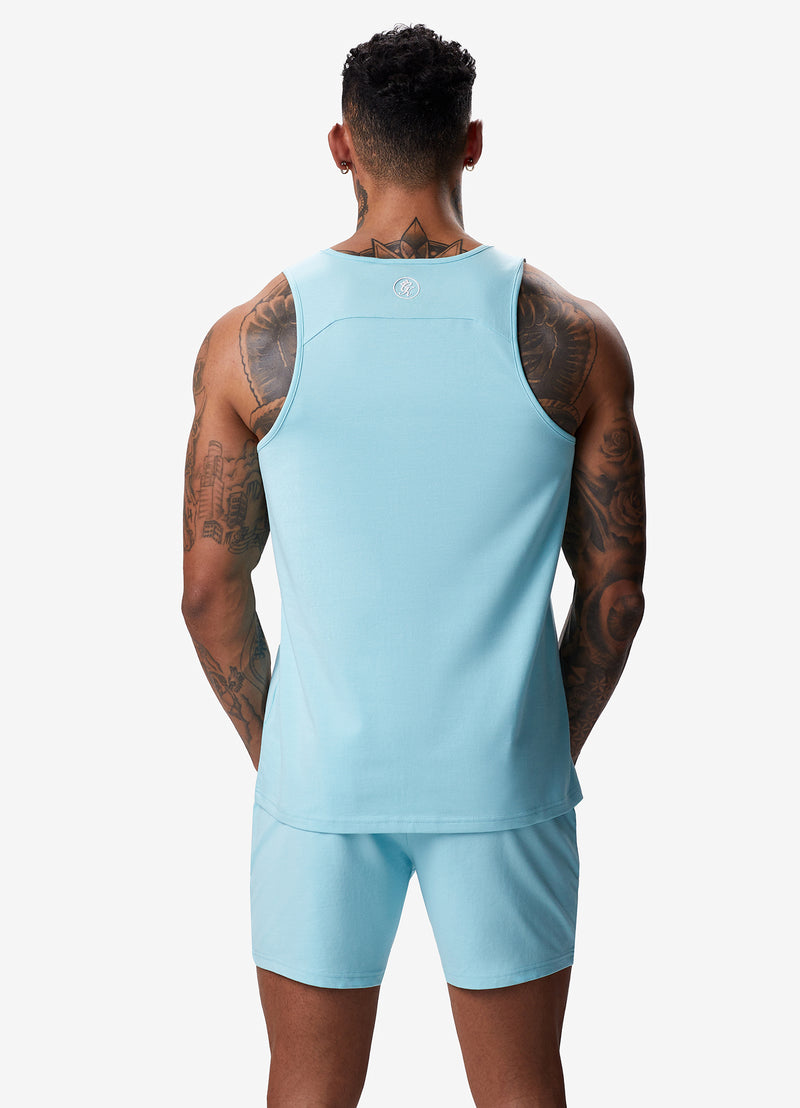 Gym King Pro Jersey Vest - Aqua Blue