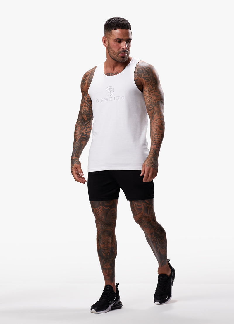 Gym King Pro Jersey Vest - White