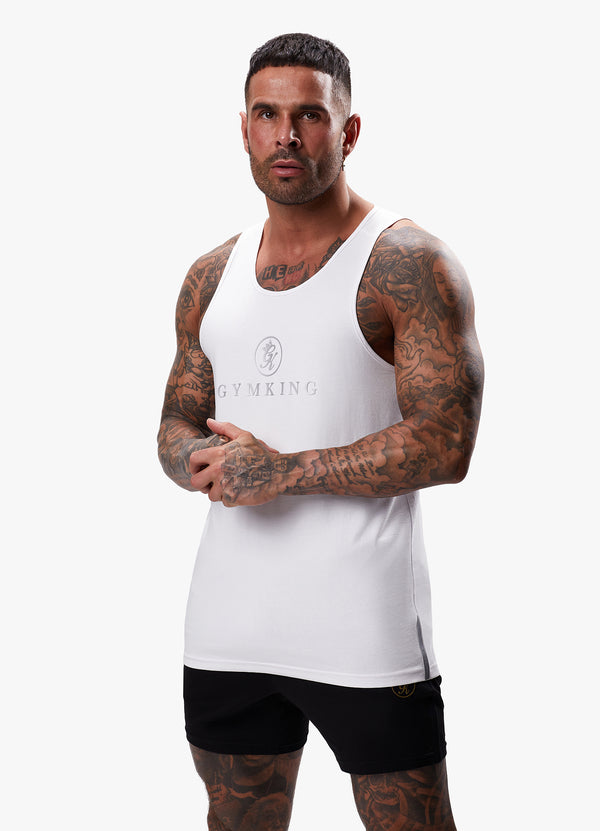 Gym King Pro Jersey Vest - White