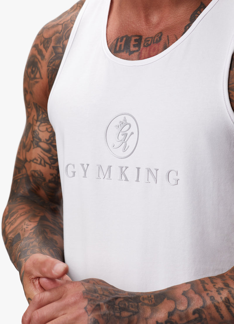 Gym King Pro Jersey Vest - White