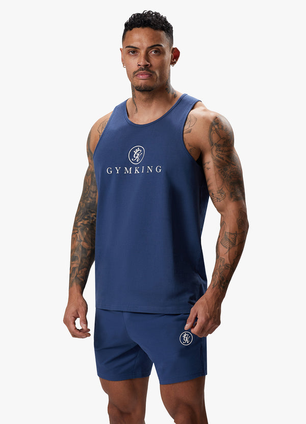 Gym King Pro Jersey Vest - Dark Indigo