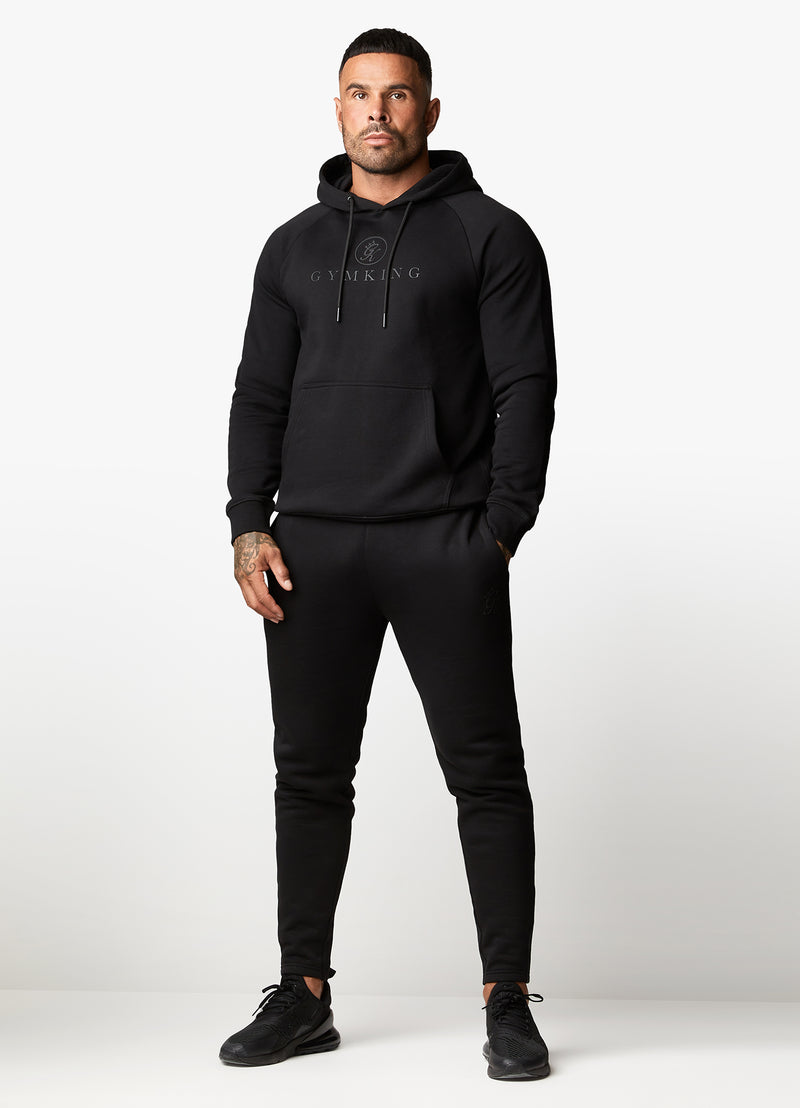 Gym King Pro Logo Fleece Tracksuit - Black/Black