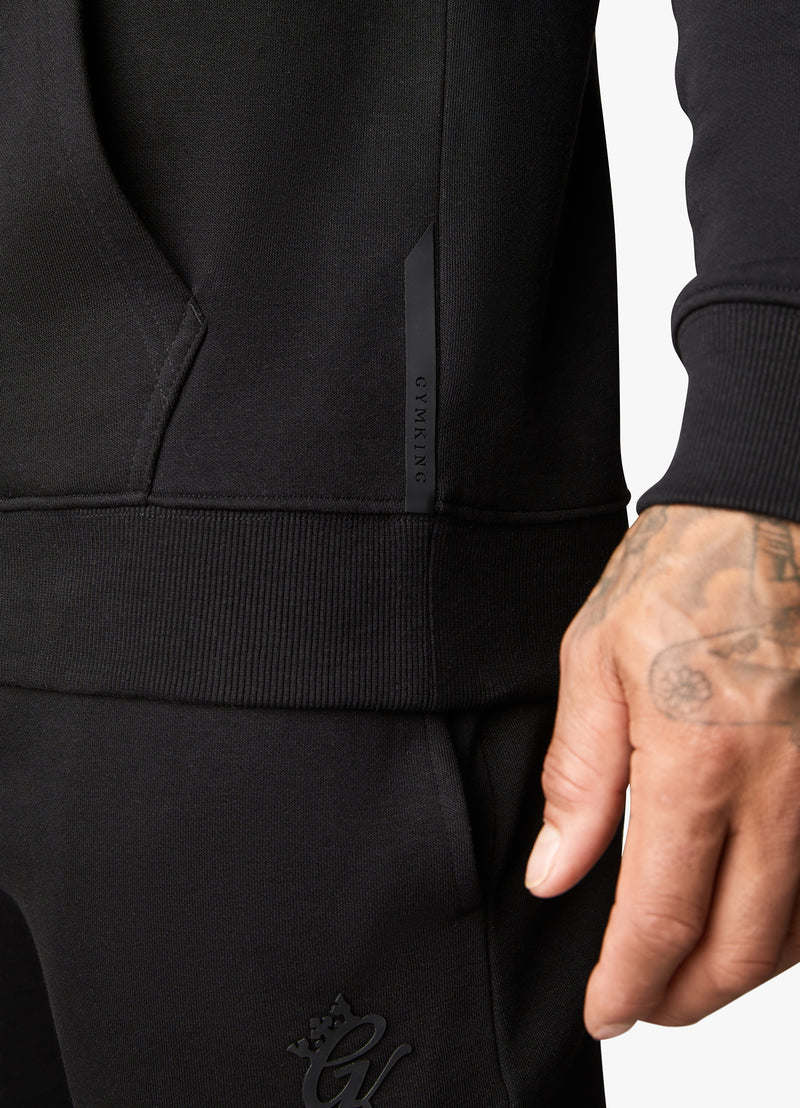 Gym King Pro Logo Fleece Tracksuit - Black/Black