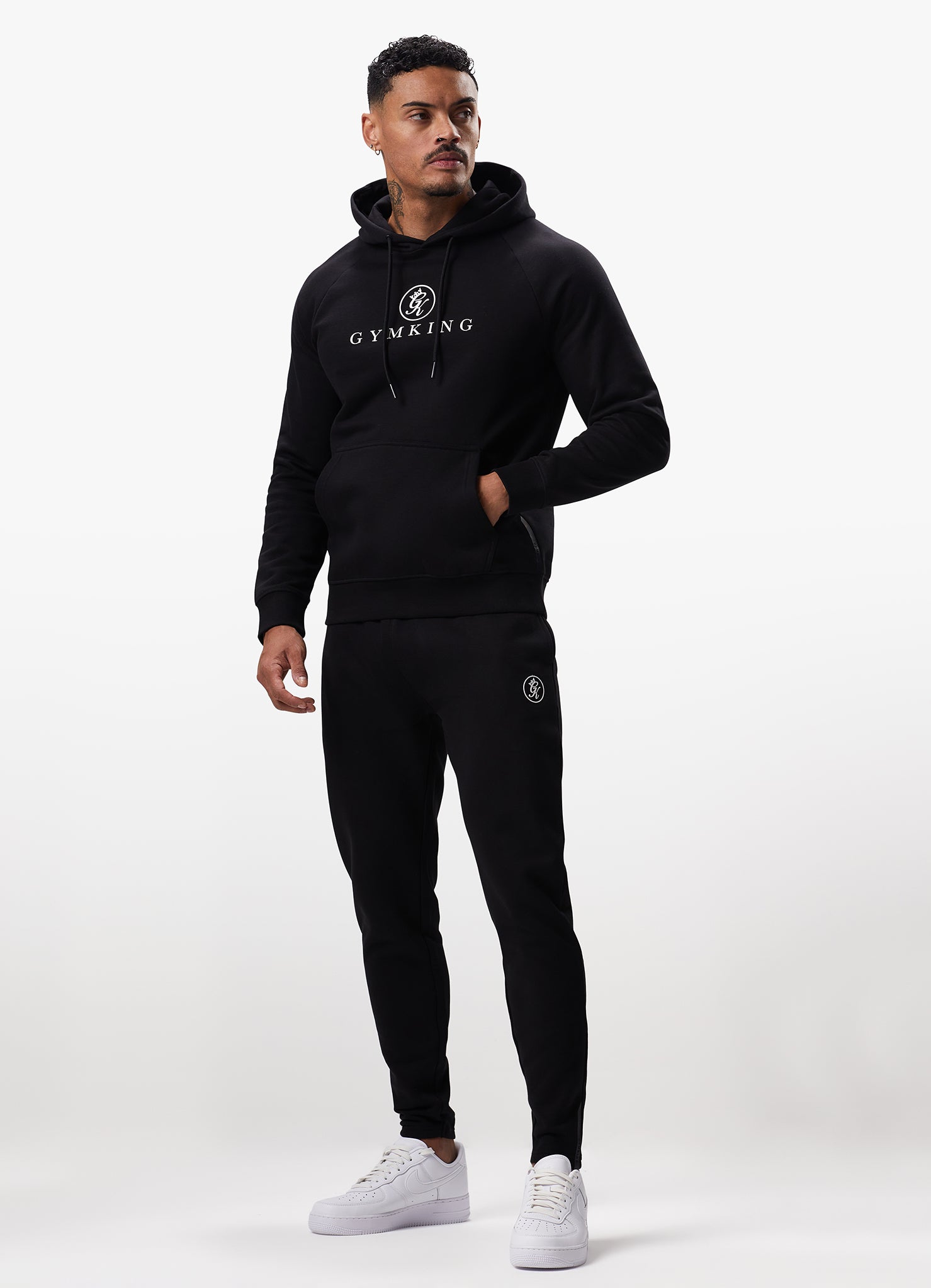 Gym King Pro Logo Fleece Hood Black Xs