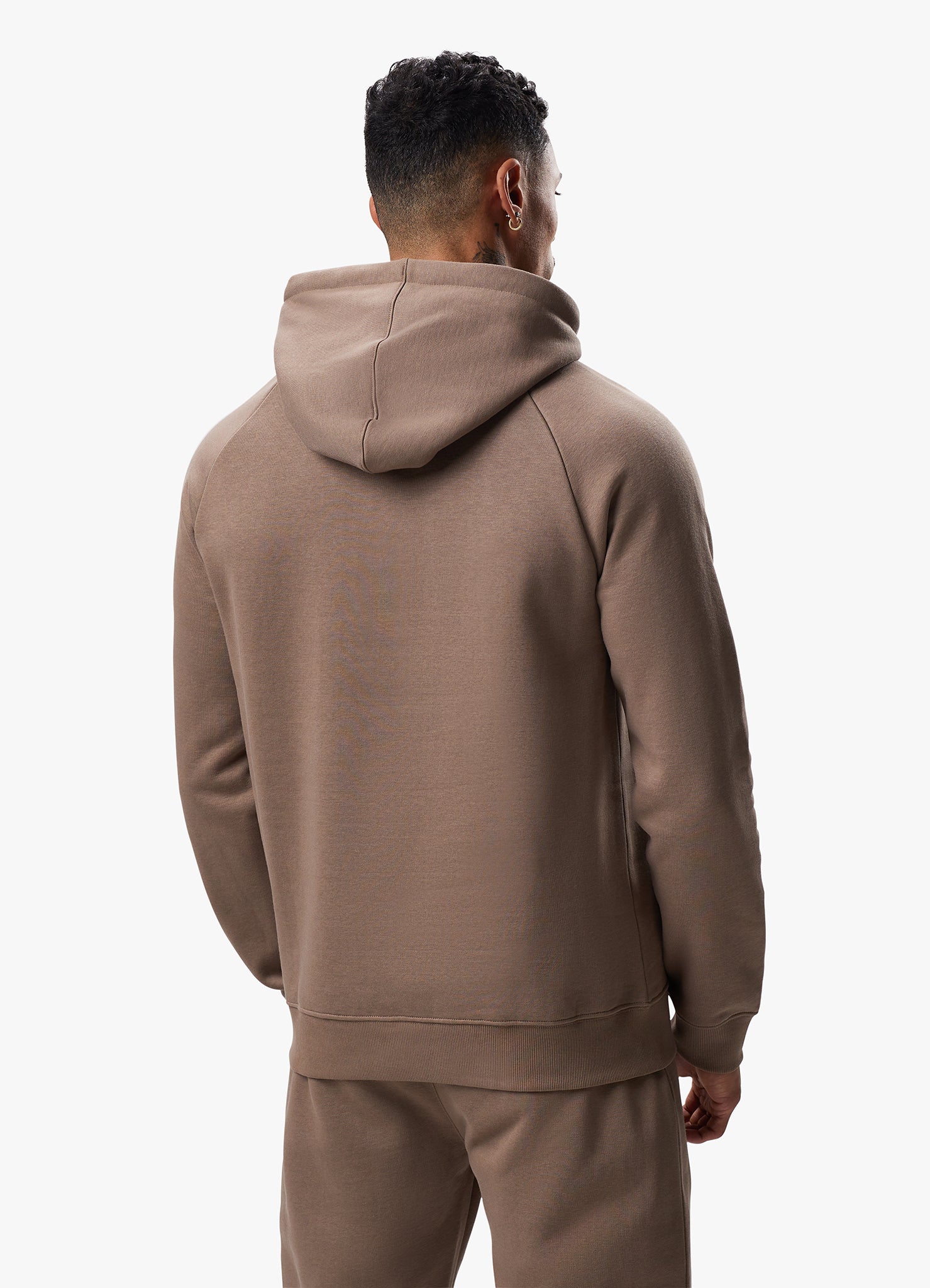 Gym King Pro Logo Fleece Hood Dark Taupe Xs