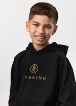 Gym King Kids Pro Logo Hood Tracksuit - Black/Gold
