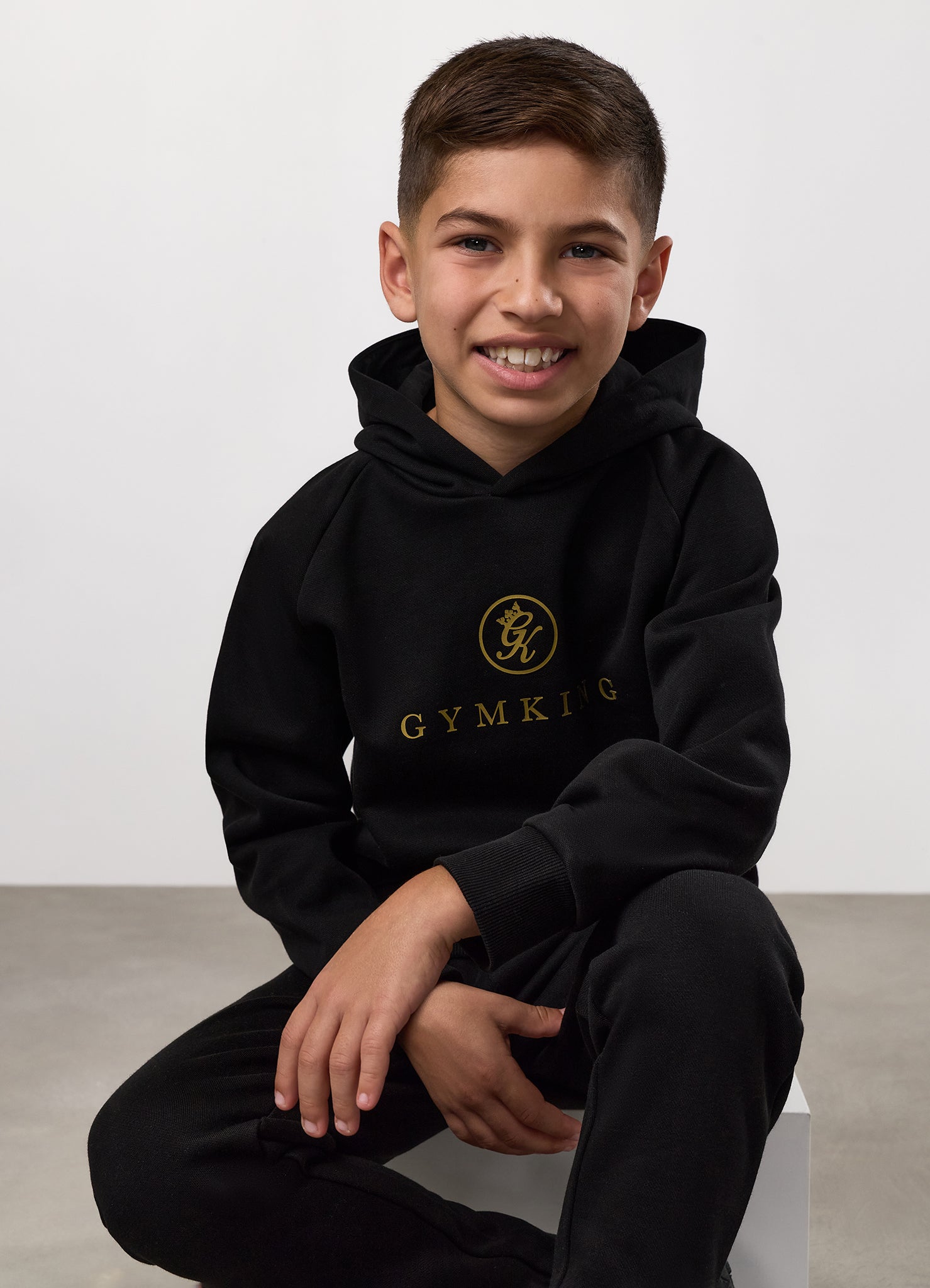 Gym King Kids Pro Logo Hood - Black/Gold