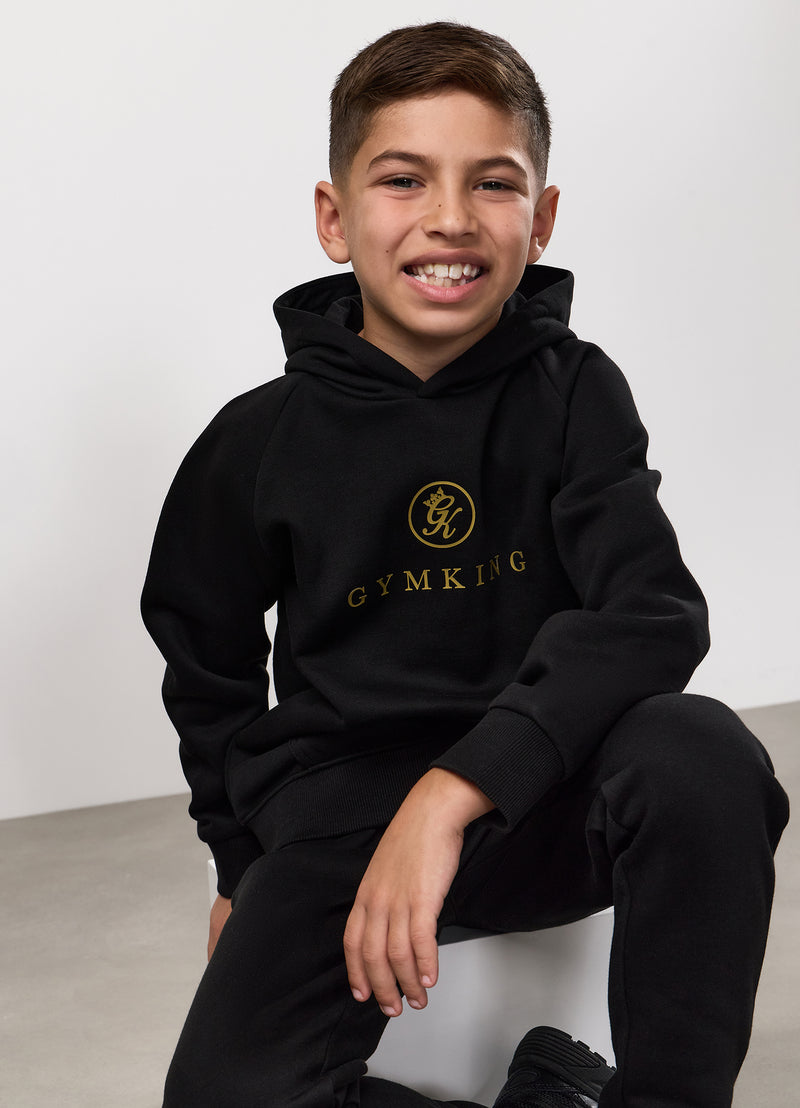 Gym King Kids Pro Logo Hood - Black/Gold