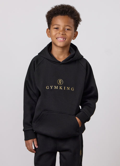 Gym King Younger Kids Pro Logo Hoodie - Black/Gold