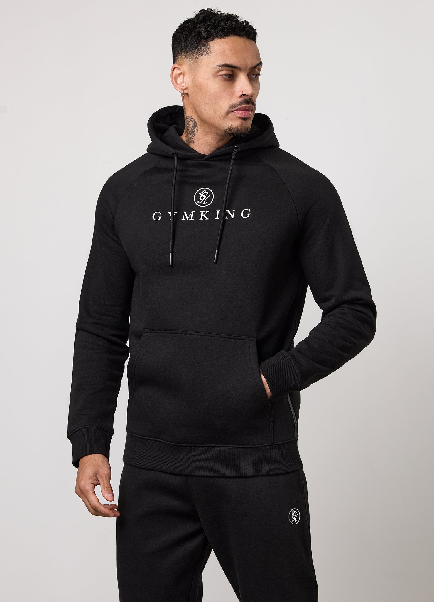 Gym King Pro Logo Hoodie - Black/White