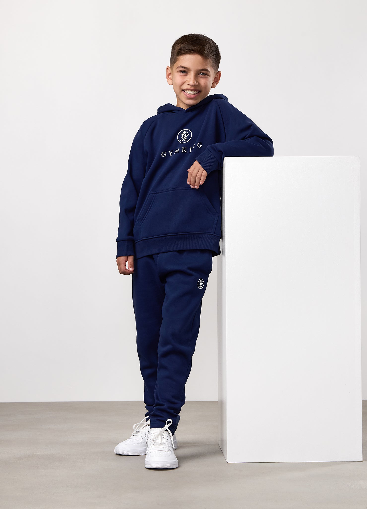 Gym King Kids Pro Logo Hood Tracksuit - Oxford Blue