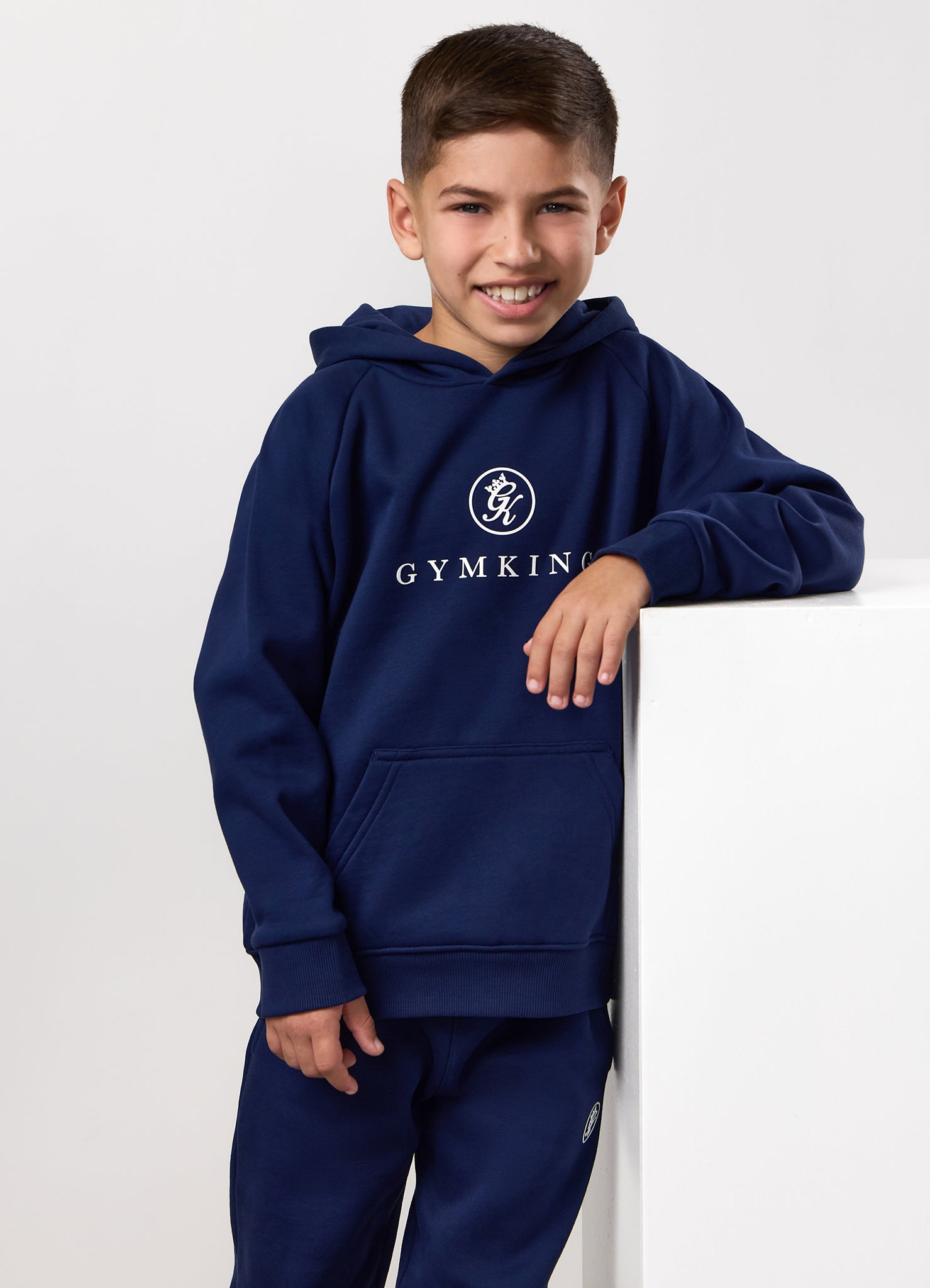 Gym King Kids Pro Logo Hood Tracksuit - Oxford Blue
