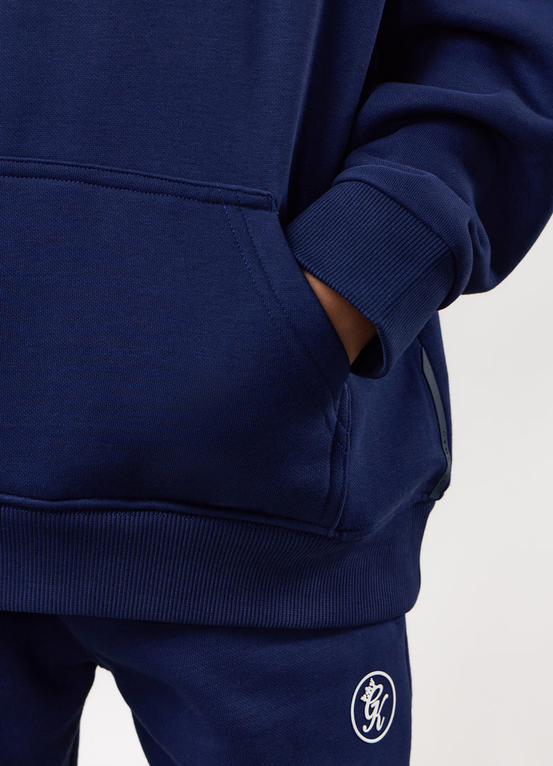 Gym King Kids Pro Logo Hood - Oxford Blue