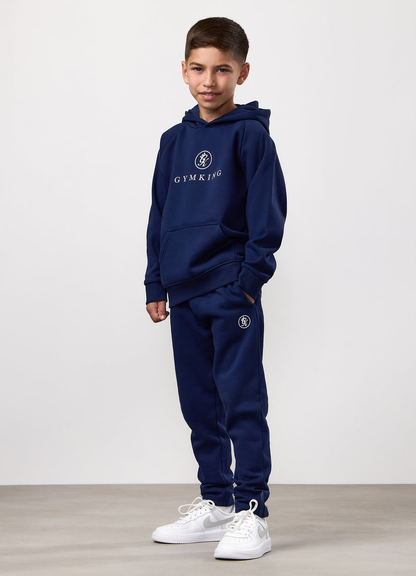 Gym King Kids Pro Logo Hood Tracksuit - Oxford Blue