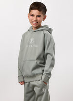 Gym King Kids Pro Logo Hood Tracksuit - Soft Khaki
