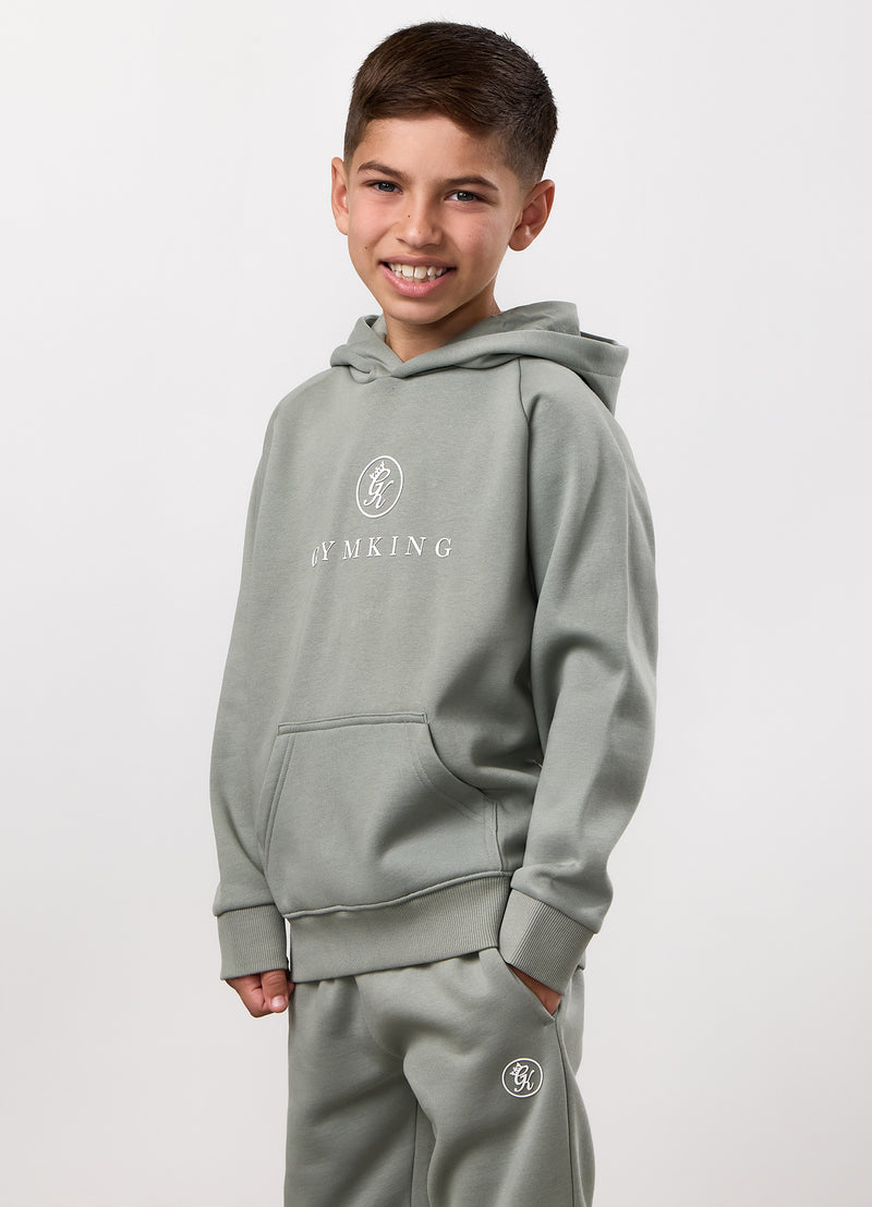 Gym King Kids Pro Logo Hood - Soft Khaki