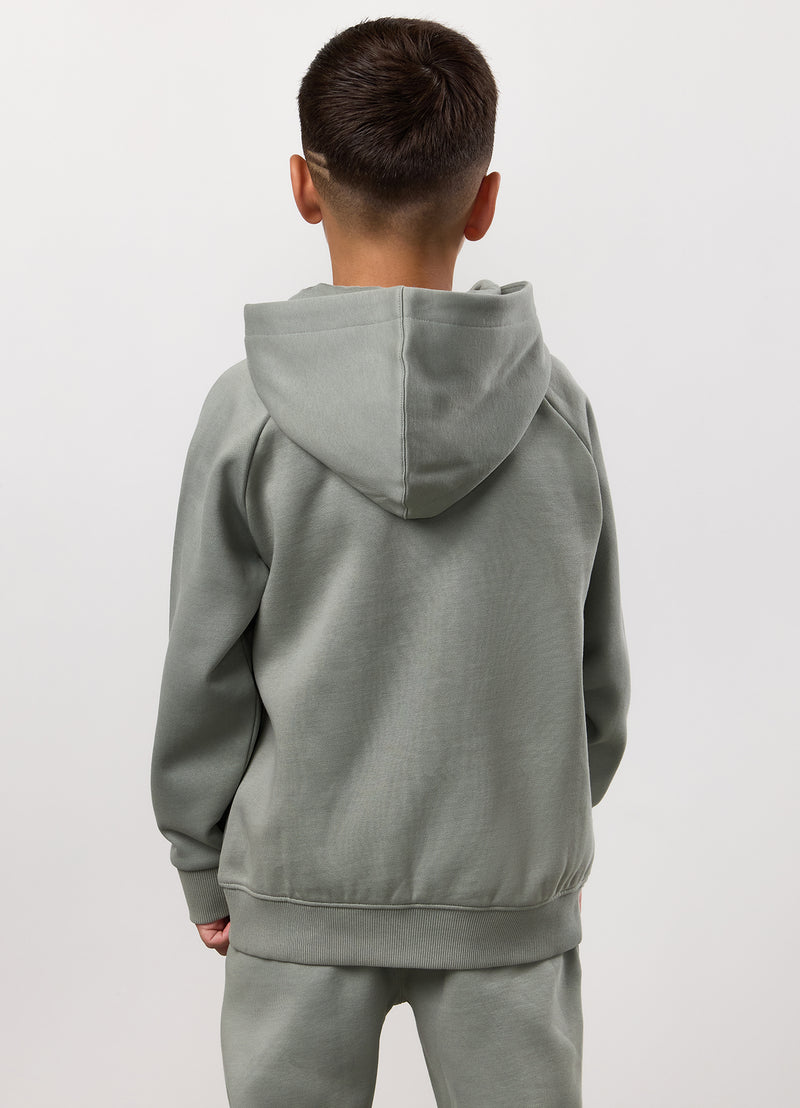 Gym King Kids Pro Logo Hood Tracksuit - Soft Khaki