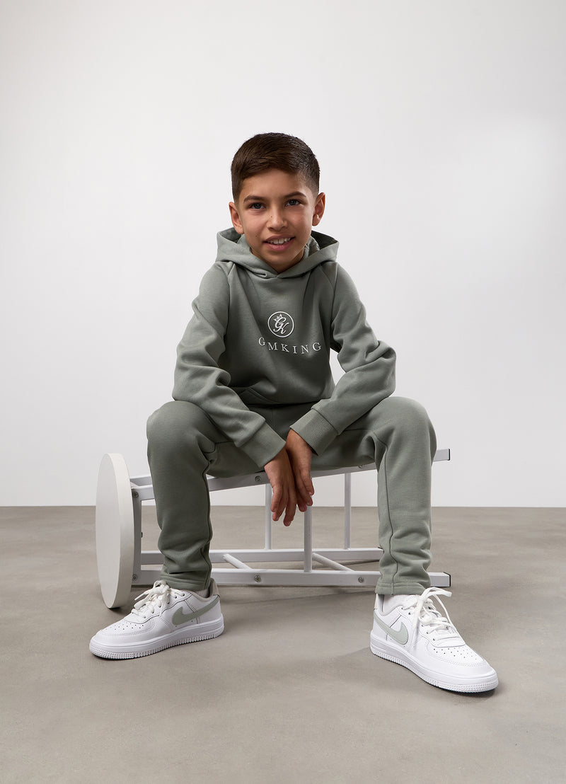 Gym King Kids Pro Logo Hood - Soft Khaki
