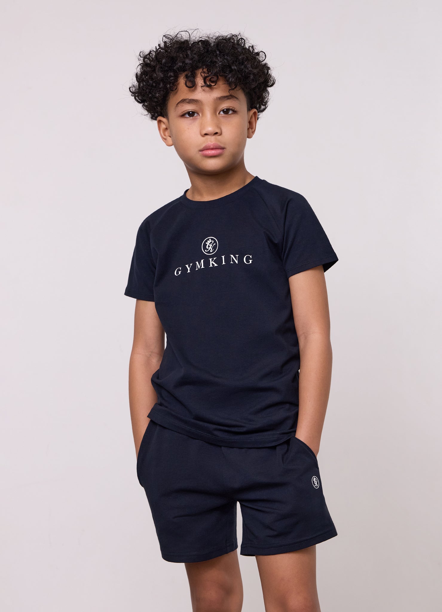 Gym King Younger Kids Pro Logo Tee - Navy