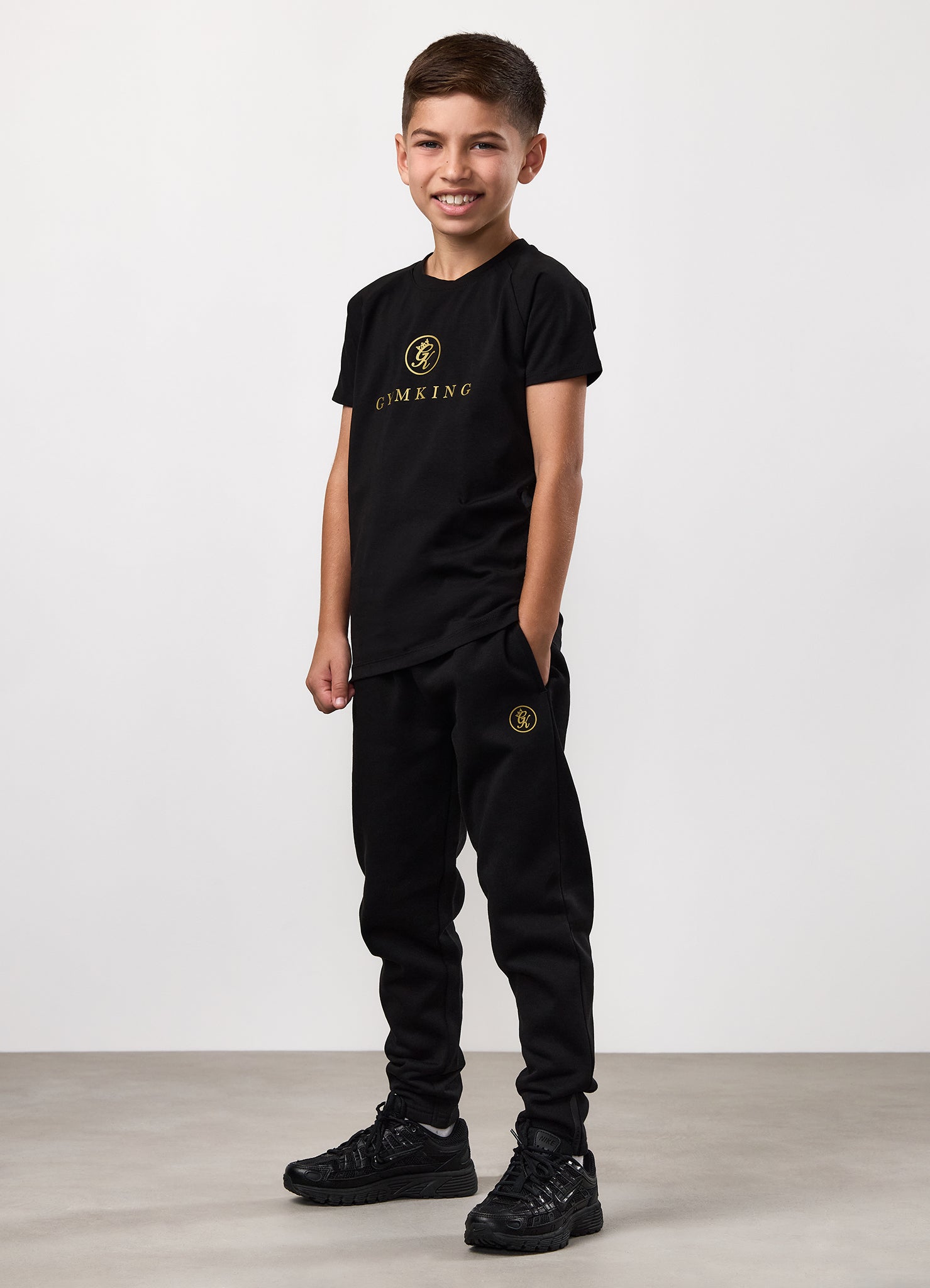 Gym King Kids Pro Logo Tee - Black/Gold