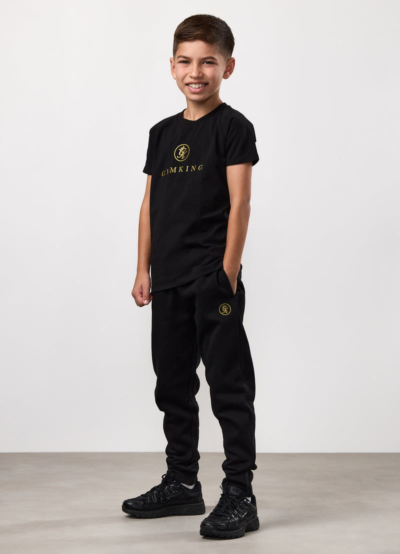 Gym King Kids Pro Logo Tee - Black/Gold