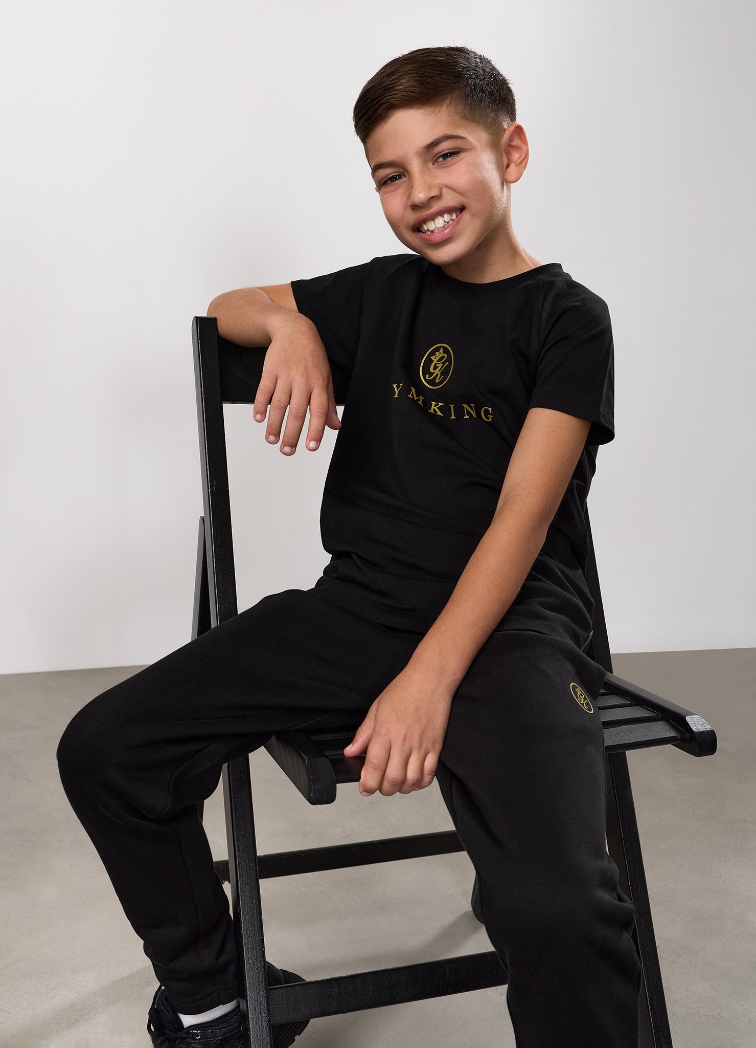 Gym King Kids Pro Logo Tee - Black/Gold