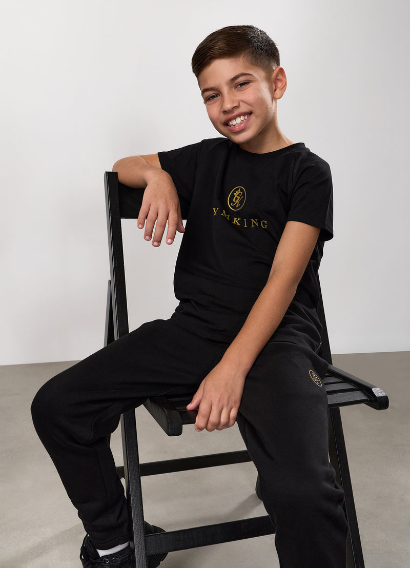 Gym King Kids Pro Logo Tee - Black/Gold