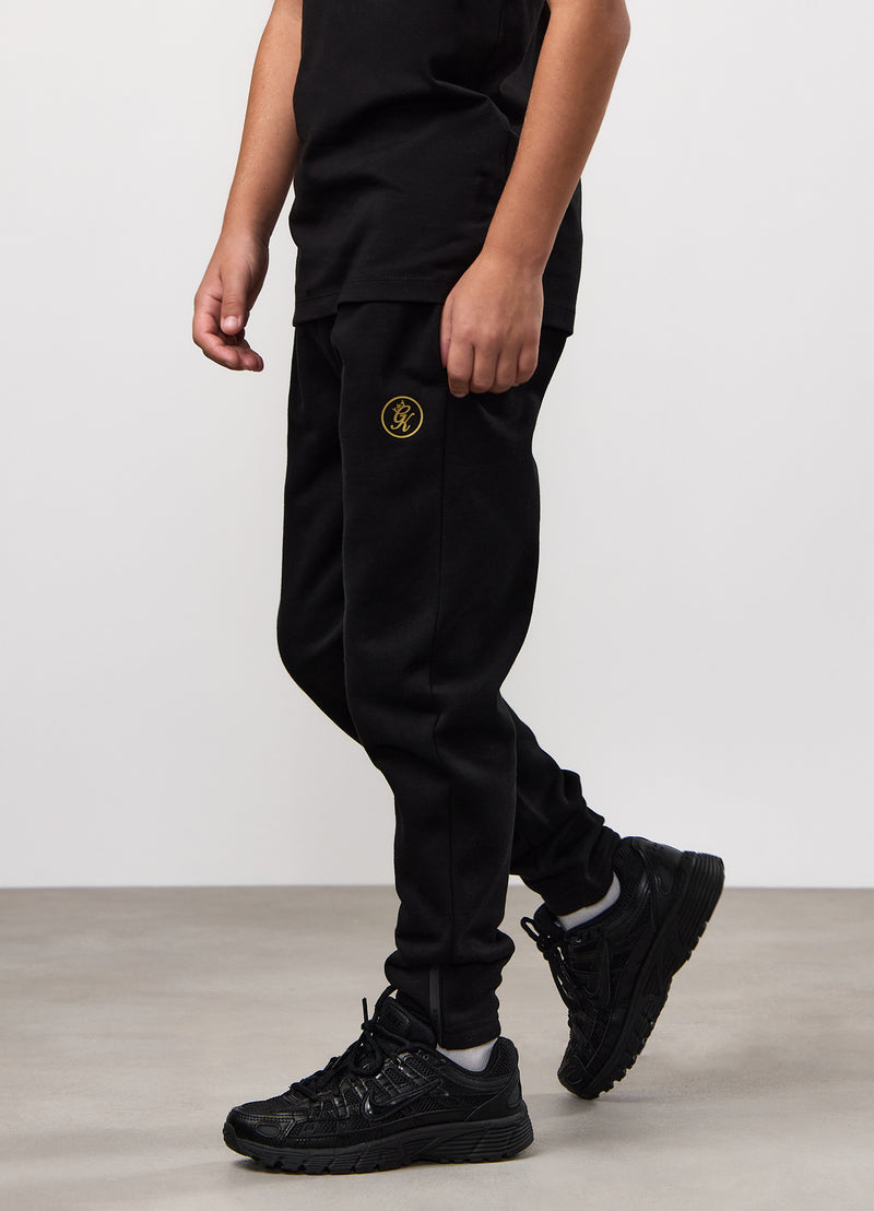 Gym King Kids Pro Logo Hood Tracksuit - Black/Gold