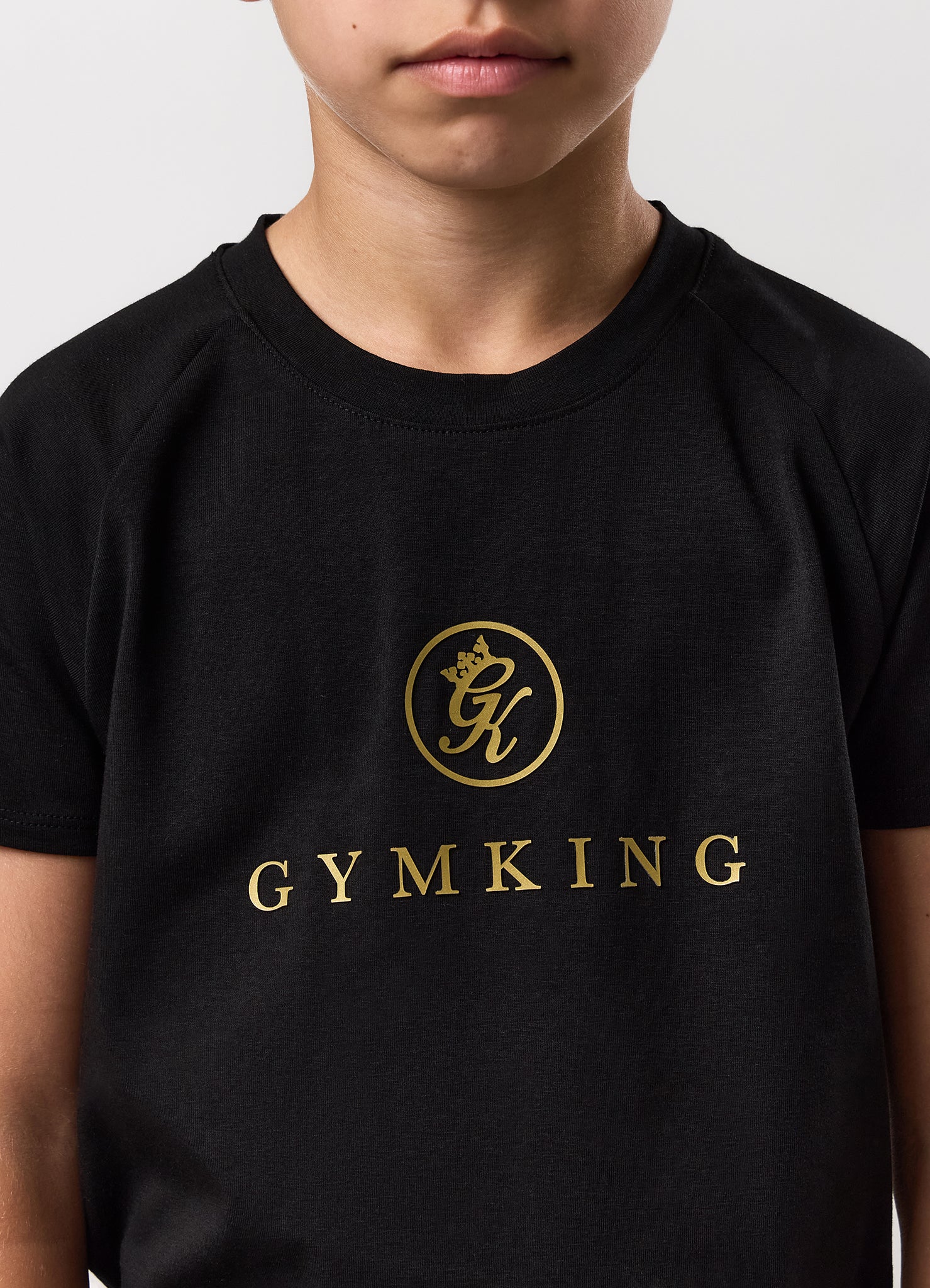 Gym King Kids Pro Logo Tee - Black/Gold