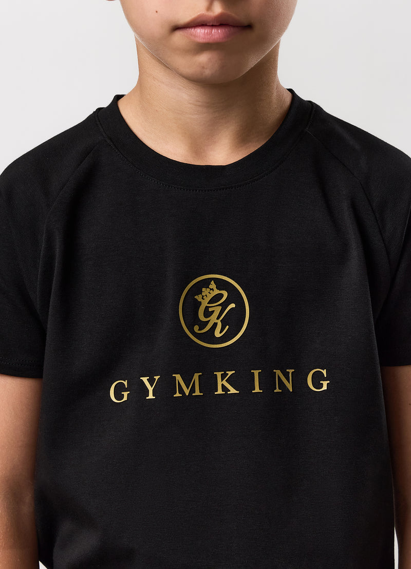 Gym King Kids Pro Logo Tee - Black/Gold