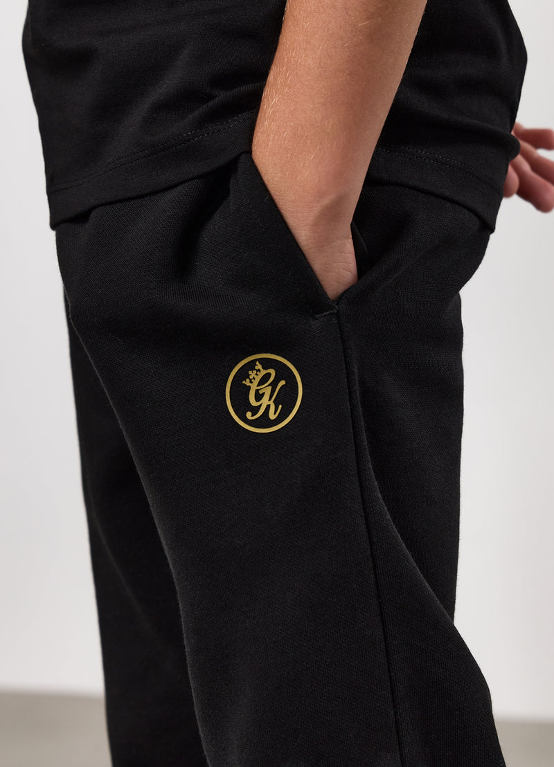 Gym King Kids Pro Logo Hood Tracksuit - Black/Gold