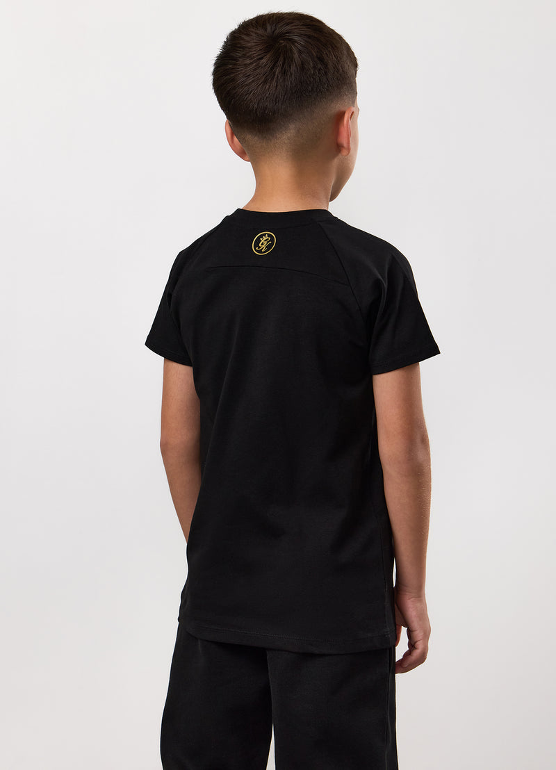 Gym King Kids Pro Logo Tee - Black/Gold