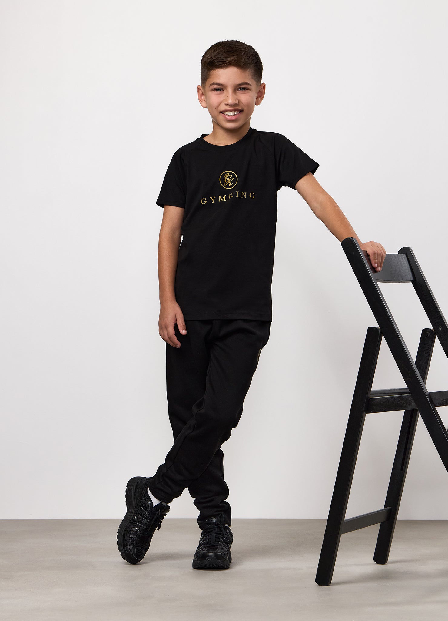 Gym King Kids Pro Logo Tee - Black/Gold