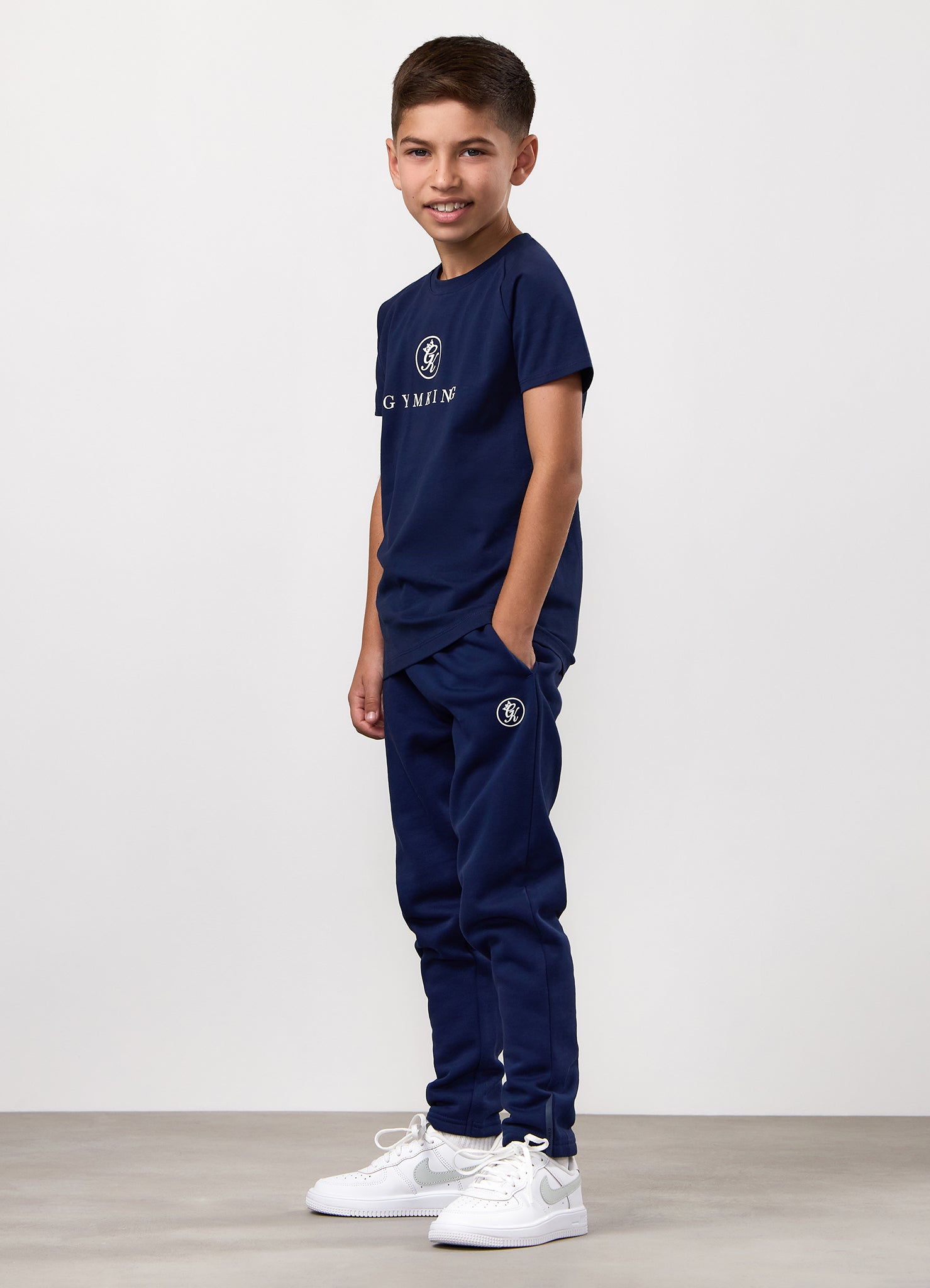 Gym King Kids Pro Logo Tee - Oxford Blue
