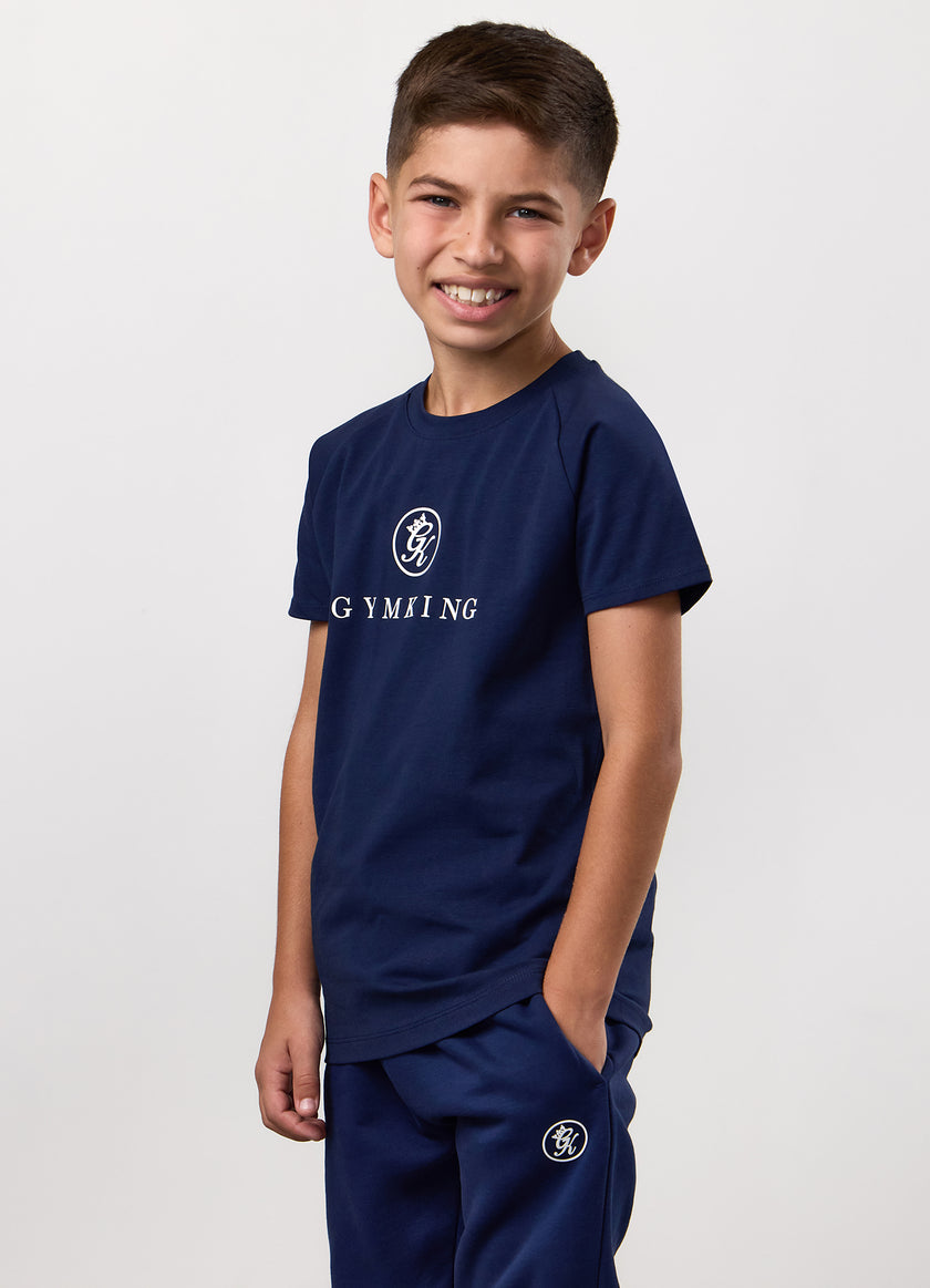 Gym King Kids Pro Logo Tee - Oxford Blue