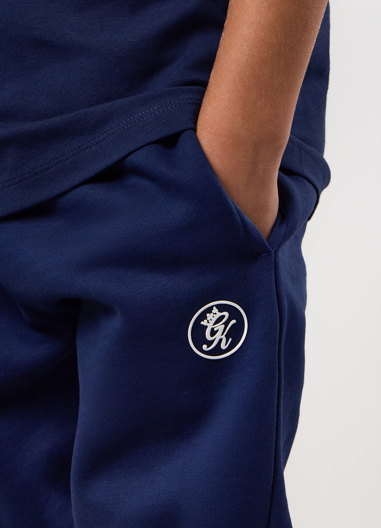 Gym King Kids Pro Logo Hood Tracksuit - Oxford Blue