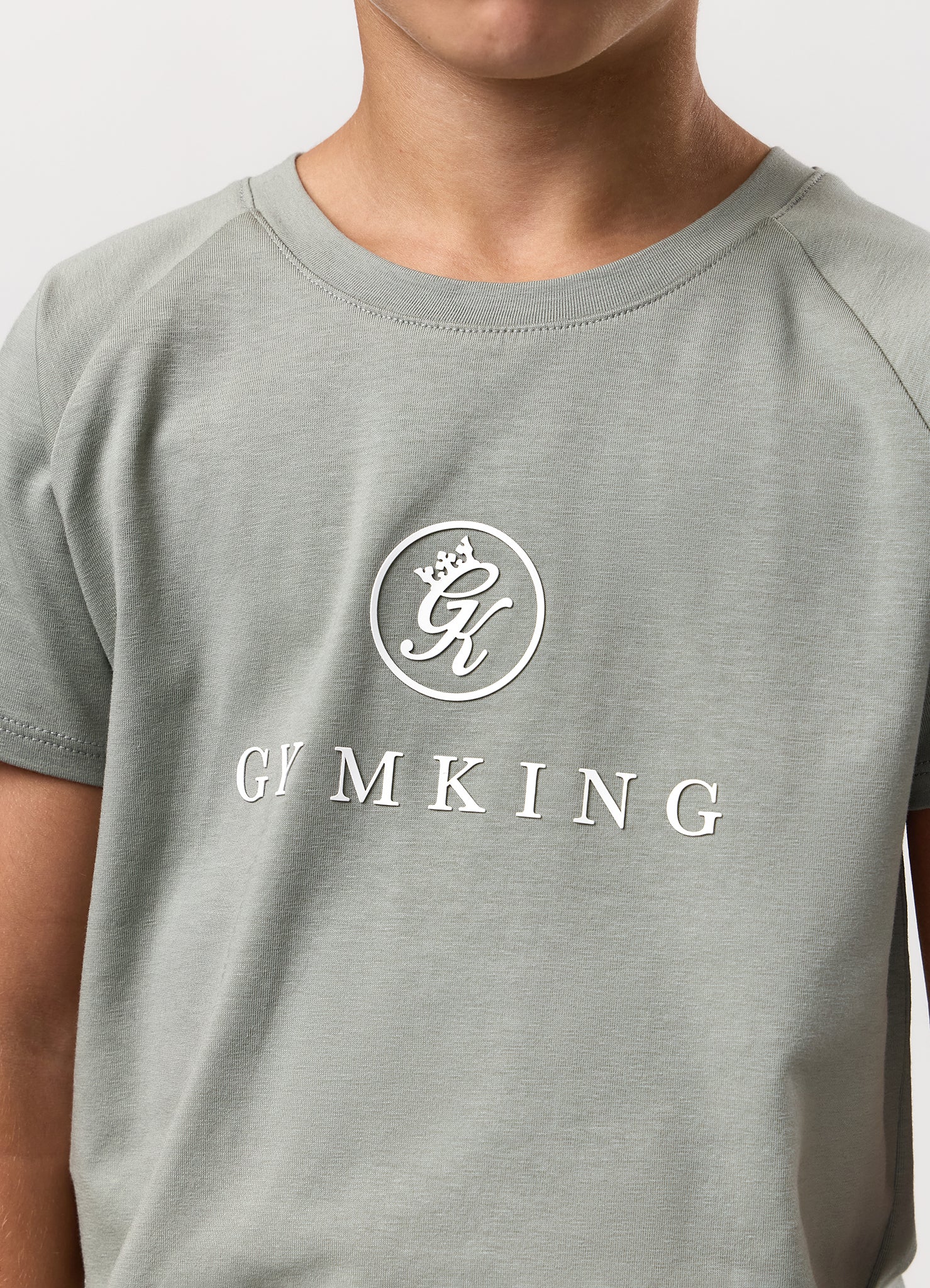 Gym King Kids Pro Logo Tee - Soft Khaki